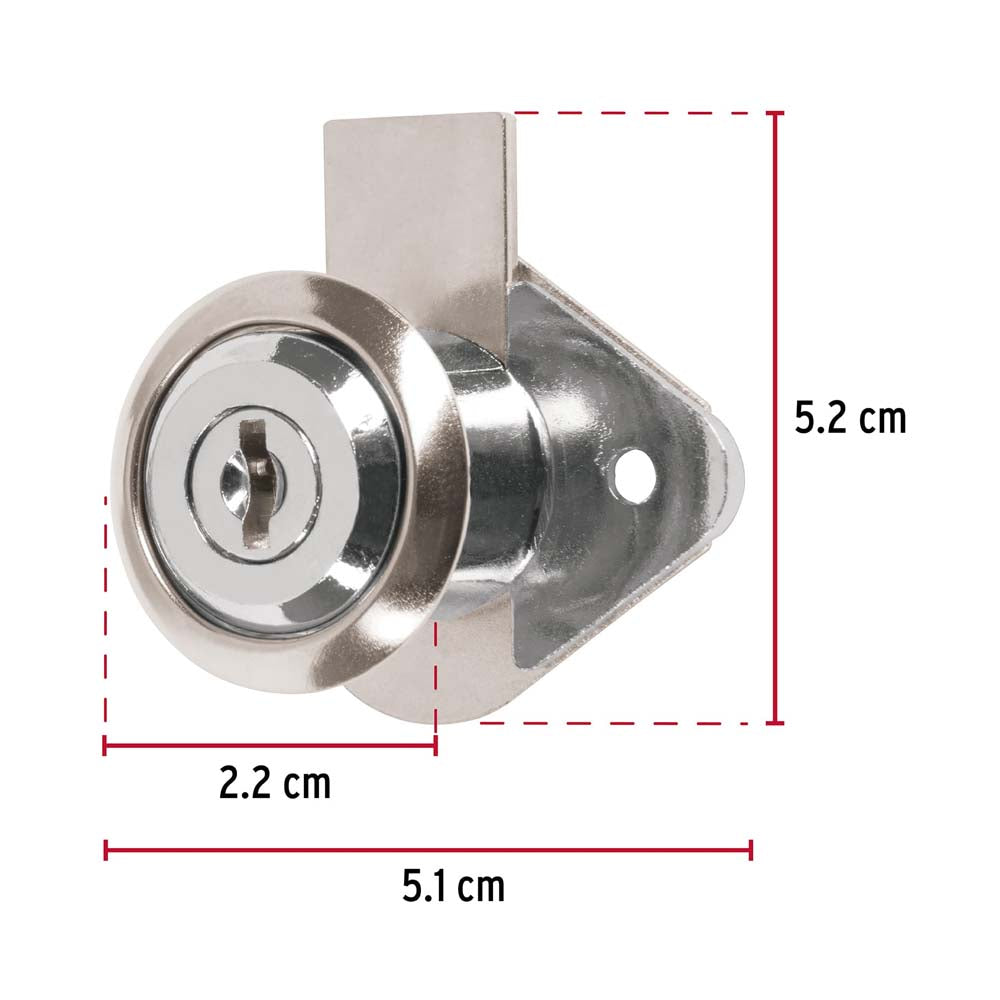 CERRADURA P/MUEBLE MOD. 21 CROMO ACCION VERTICAL HERMEX