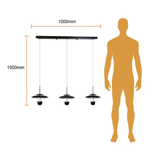 LUMINARIO INT SUSP LED 23W 30K NEGRO CROMO