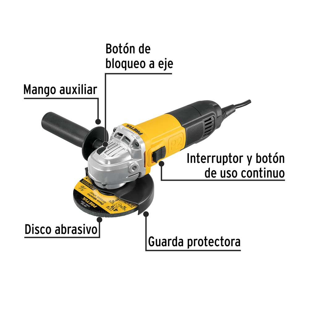 ESMERILADORA ANGULAR 4-1/2" 700 W PRETUL