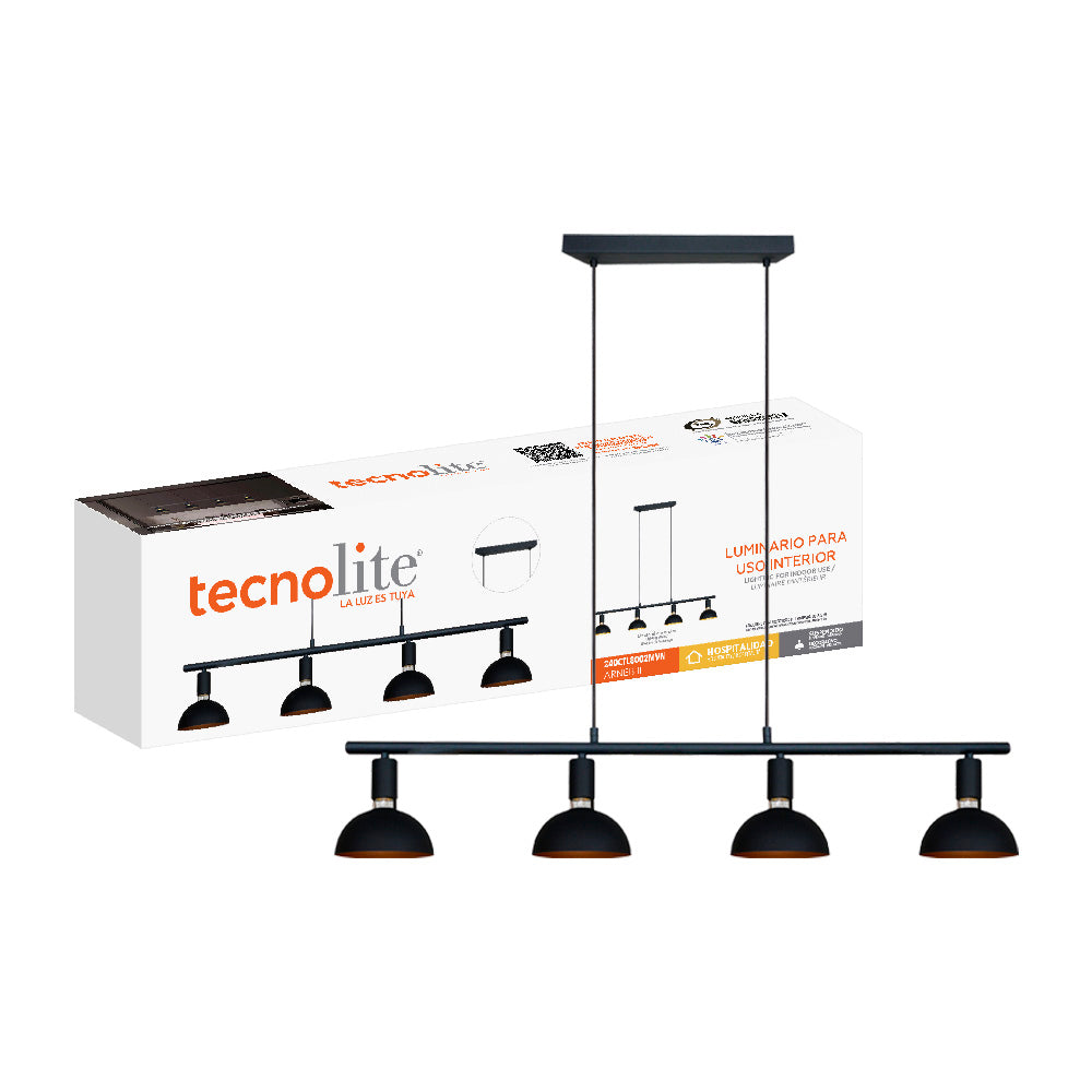 LUMINARIO INT SUSP S/L 100-240V E27 NEGRO 240CTL8002MVN