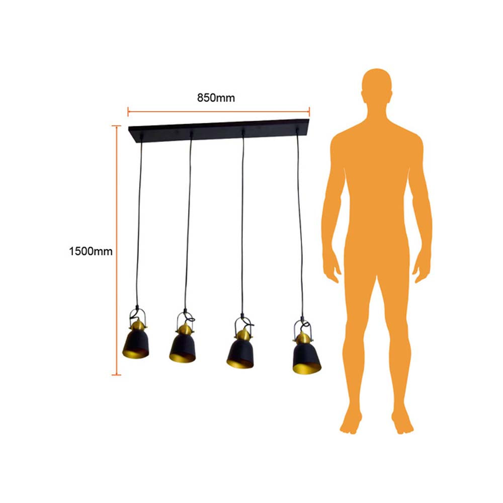 LÁMPARA DE INTERIOR TECNOLITE RAN II PARA SUSPENDER CUATRO BASES E27