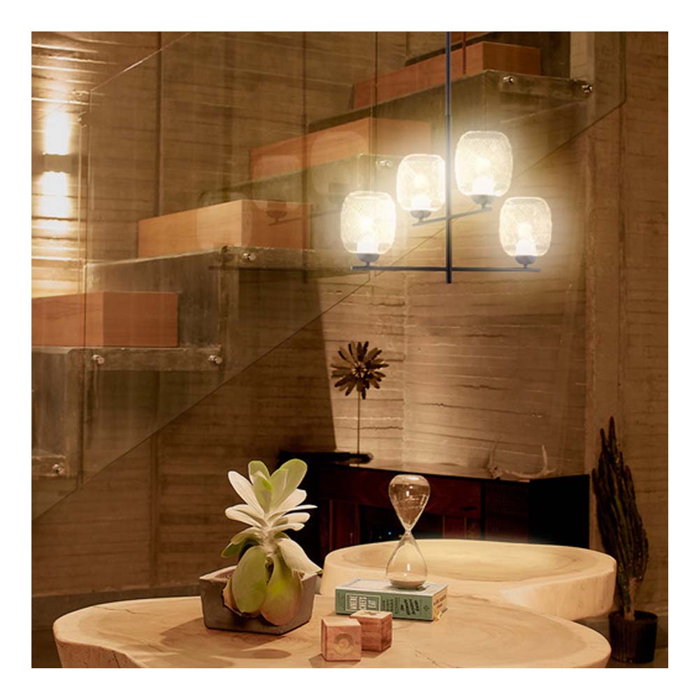 COLGANTE DE CRISTAL TECNOLITE FULU I 1.5M DE ALTURA 240W CUATRO BASES E27 NO INCLUYE FOCOS