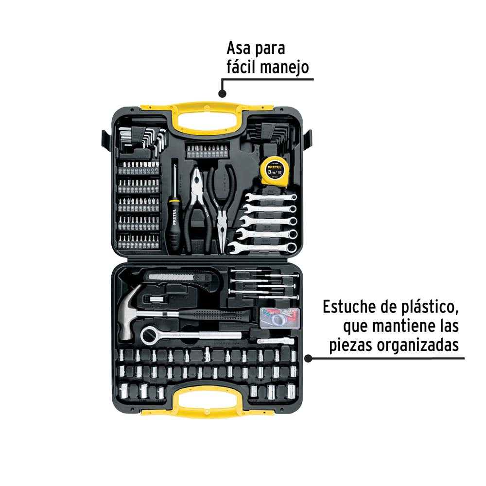 JGO. 133 HERRAMIENTAS CUADRO 1/4" Y 3/8" P/MECANICO C/ESTUCHE SET-133 24223 TRUPER PRETUL