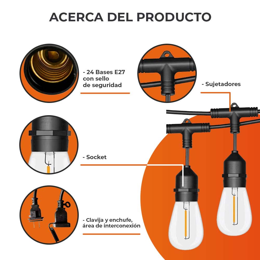 GUIRNALDA LED24W100-240V 50LM 2700K NGO