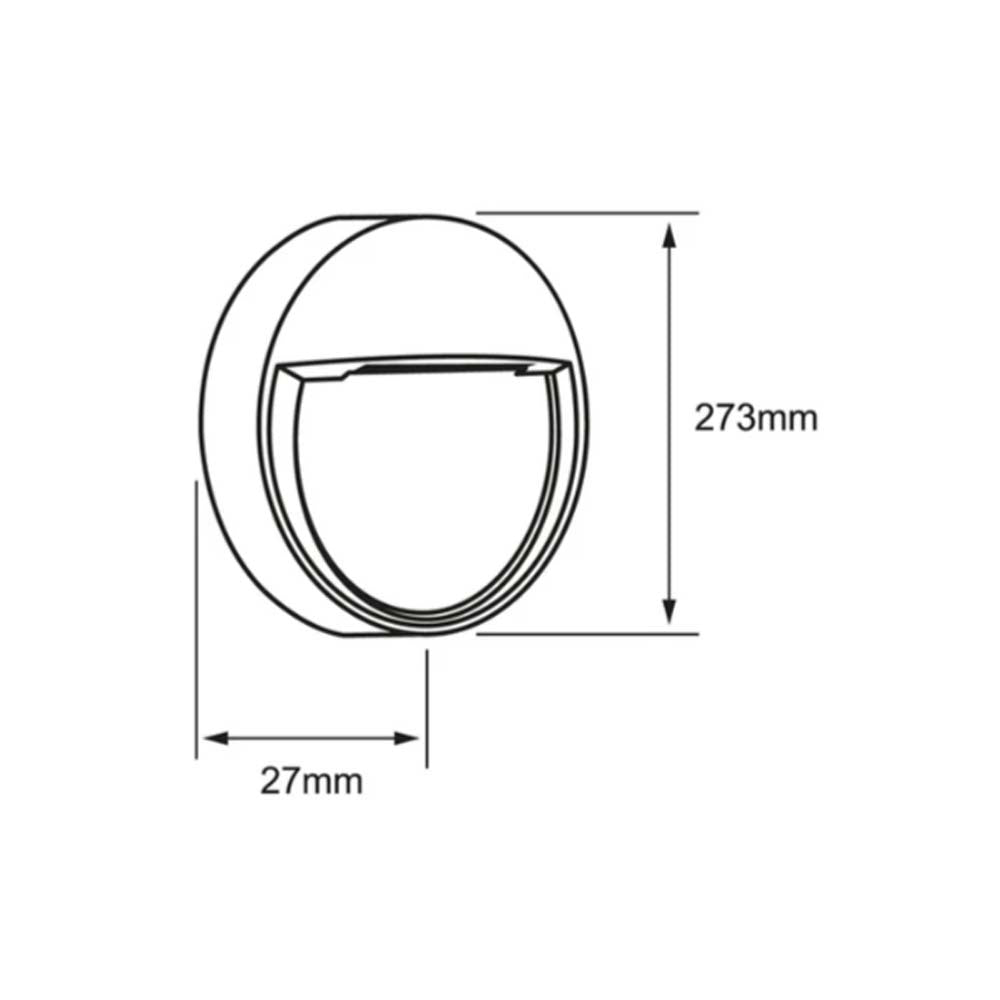 LUZ DE CORTESIA LED SOBREP. MURO 24W/127V. 3000K ALUM. NEGRO HUNOR III ***TECNOLITE HAE***