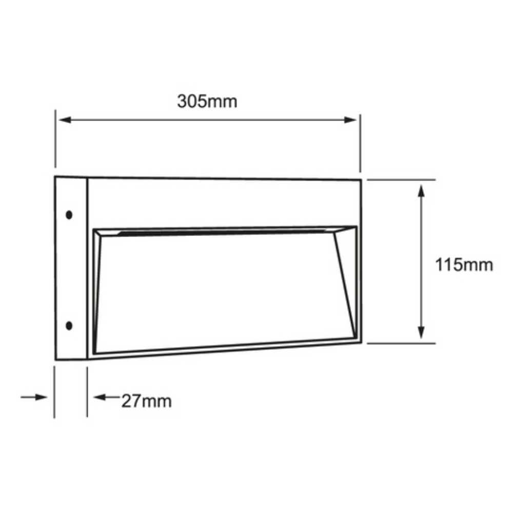 LUZ DE CORTESIA LED SOBREP. MURO 24W/127V. 3000K ALUM. GRIS KAVE IV
