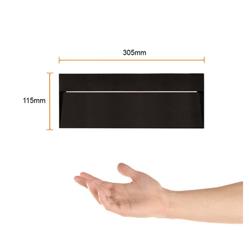 LUZ DE CORTESIA LED SOBREP. MURO 24W/127V. 3000K ALUM. NEGRO KAVE IV