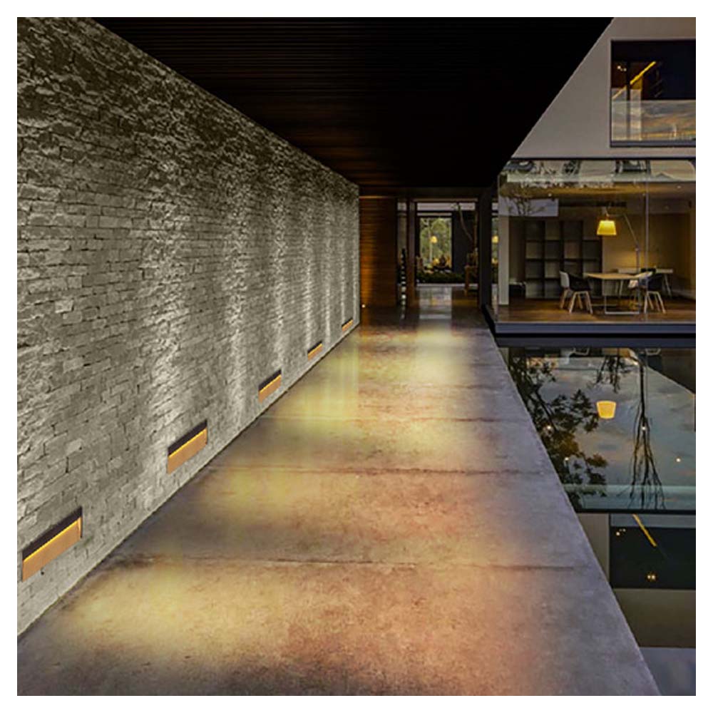 LUZ DE CORTESIA LED SOBREP. MURO 24W/127V. 3000K ALUM. NEGRO KAVE IV