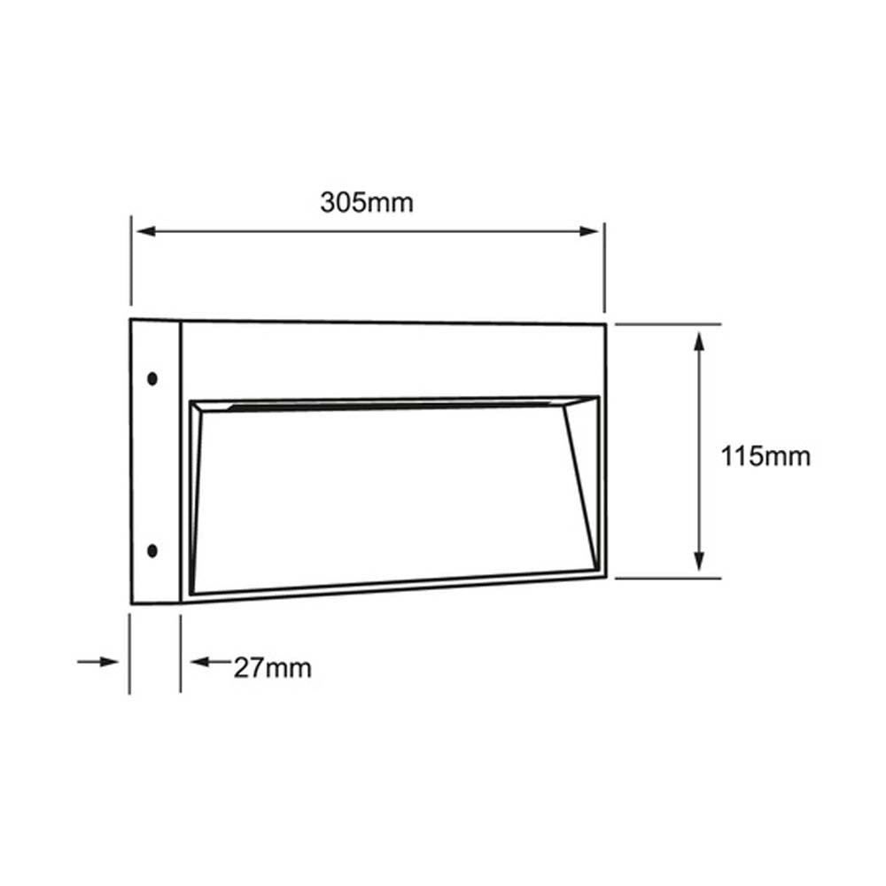 LUZ DE CORTESIA LED SOBREP. MURO 24W/127V. 3000K ALUM. NEGRO KAVE IV