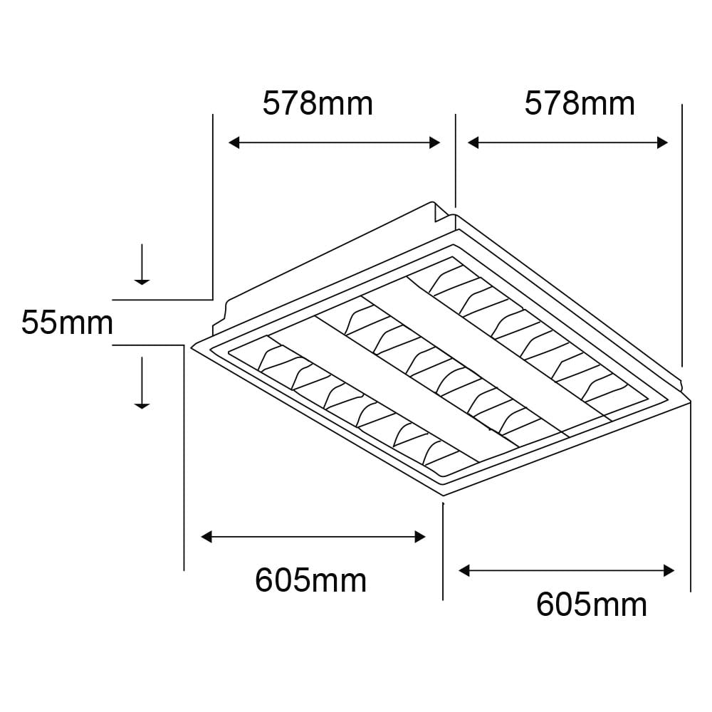 LAMPARA GABINETE LED 2X2 24 W LUZ BLANCA NEUTRA 3 BASES G5 NO ATENUABLE FOCOS T5 INCLUIDOS