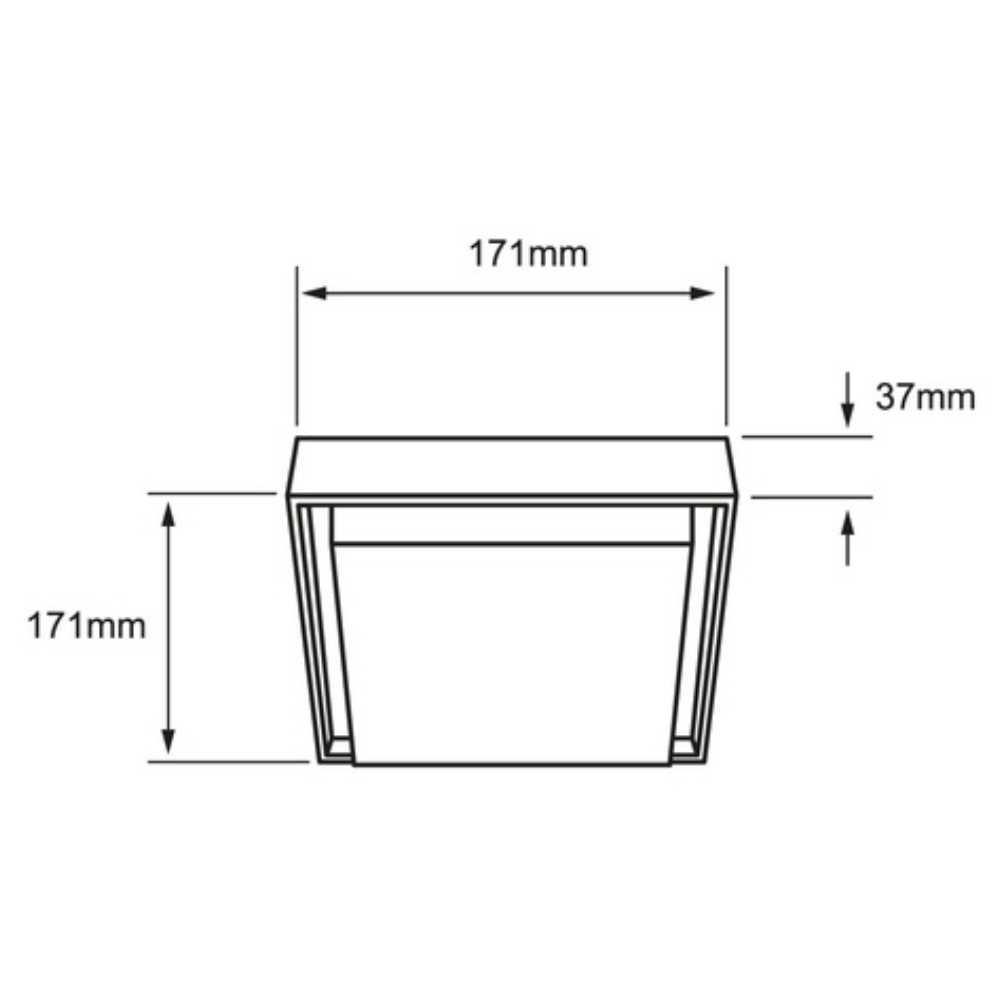 PLAFON CUADRO LED SOBREP. TECHO 24W/127V. 3000K ALUM. GRIS OKAB II