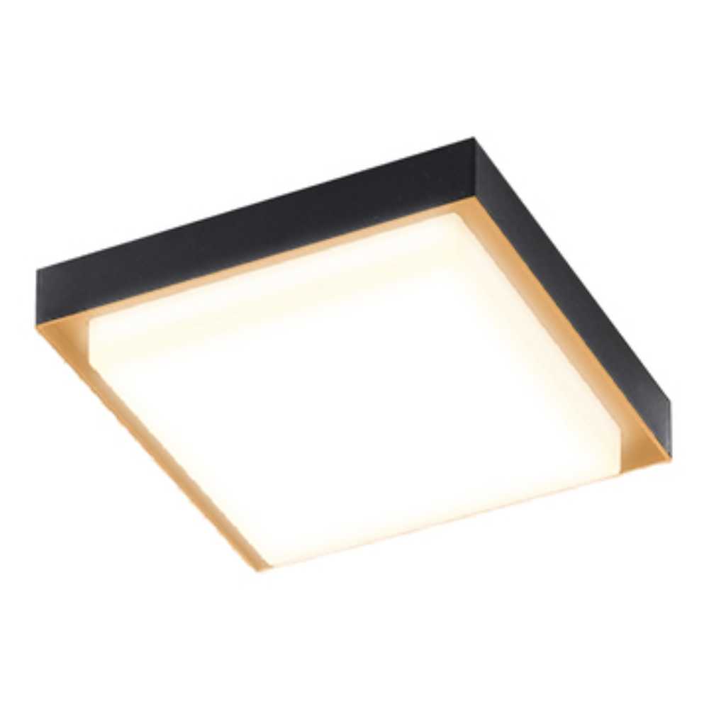 PLAFON CUADRO LED SOBREP. TECHO 24W/127V. 3000K ALUM. NEGRO OKAB II