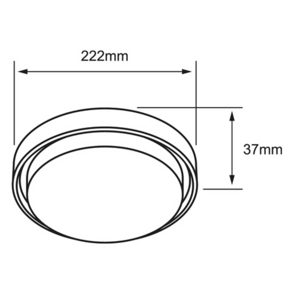 PLAFON LED SOBREP. TECHO 24W/127V. 3000K ALUM. NEGRO NENQUE II