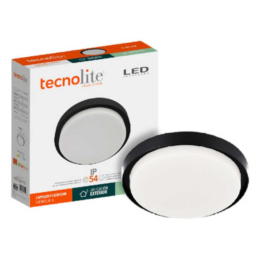 PLAFON LED SOBREP. TECHO 24W/127V. 3000K ALUM. NEGRO NENQUE II