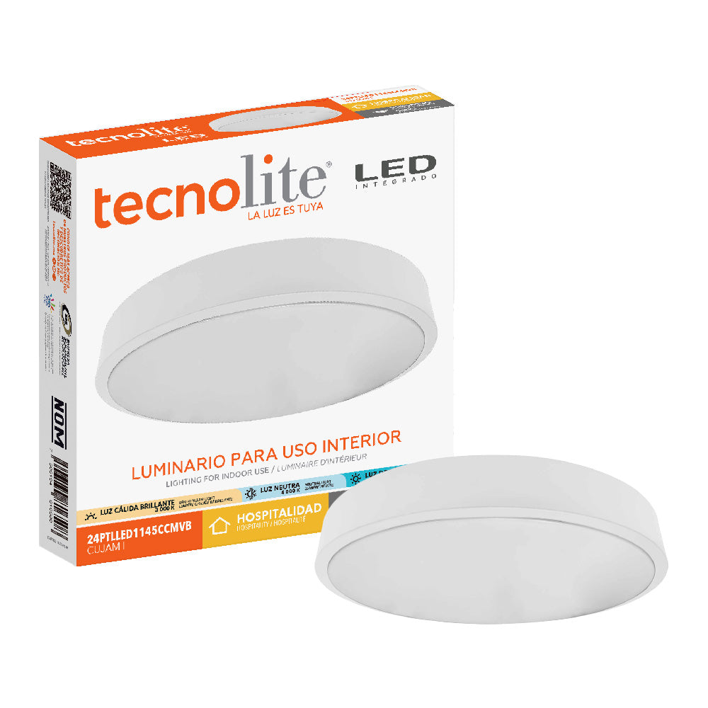 LAMPARA PLAFON LED TECHO 24W LUZ BLANCA AJUSTABLE GRAN FORMATO NO ATENUABLE BCO