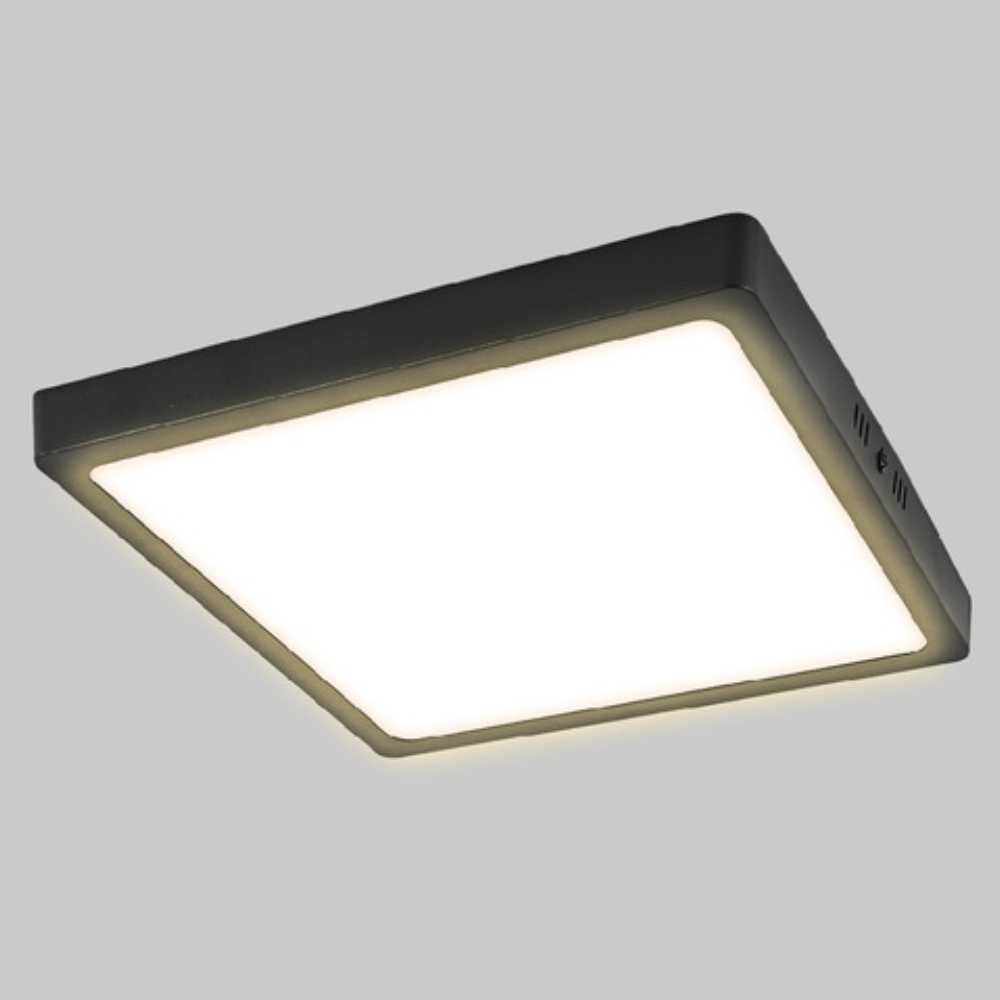 LUM LED SOBREPONER CUADRADO 24W 3000K 100-240V NEGRO
