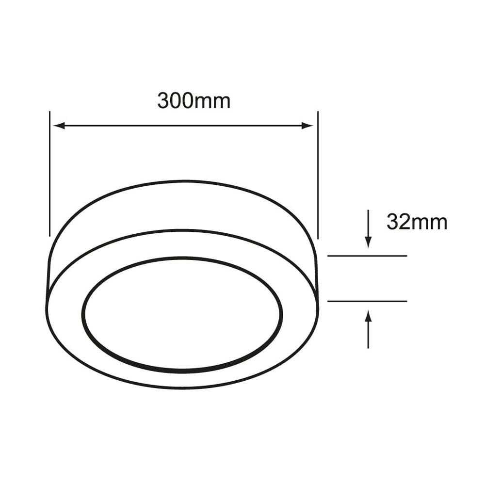 LUM LED SOBREPONER REDONDO 24W 6500K 100-240V NEGRO
