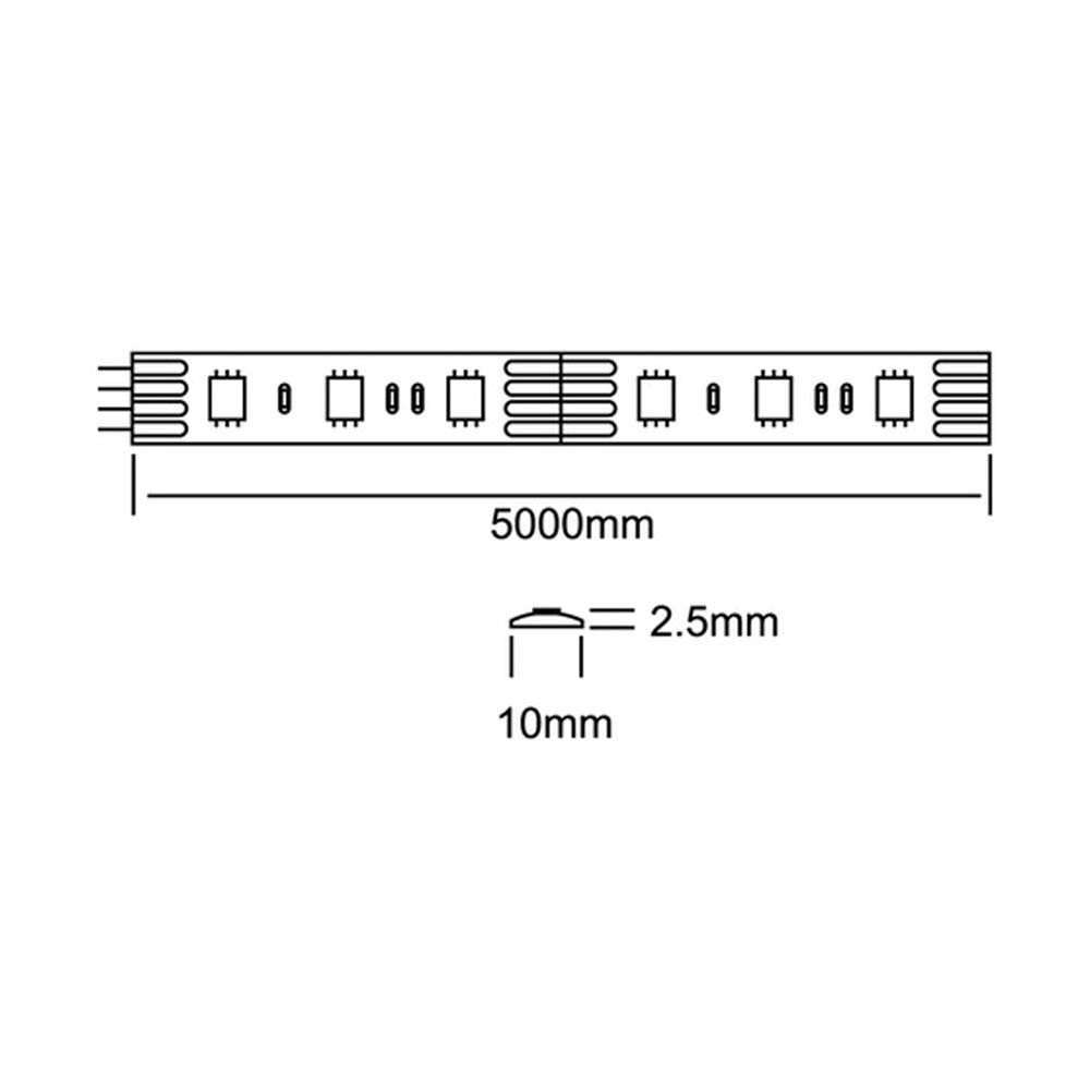 INTERIOR TIRA LED 24W 100-240V RGB TIRA 5M