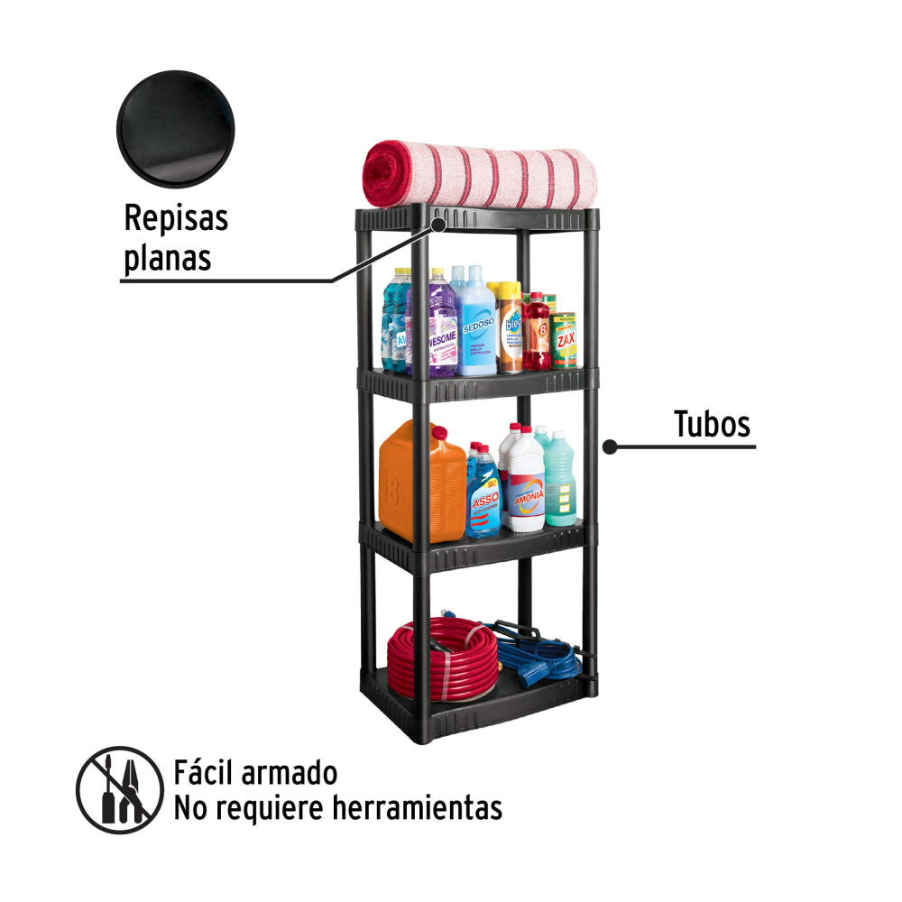 ESTANTE PLASTICO 4 REPISAS PRETUL EST-4P
