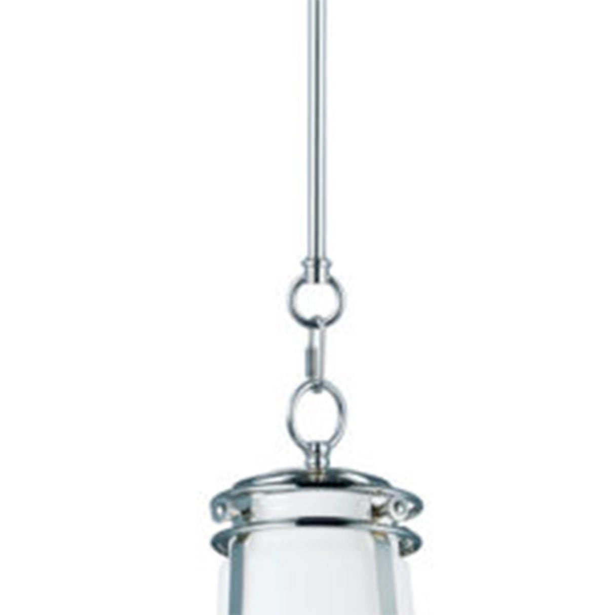 LUMINARIO COLGANTE 60W E26 ACABADO CRISTAL OPALINO Y NIQUEL PULIDO *** HA. LUMI ***