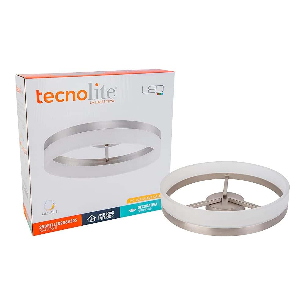 LÁMPARA DE INTERIOR LED KAITOS II TECNOLITE ATENUABLE PARA SUSPENDER 25W LUZ SUAVE CÁLIDA ***HAE2025***