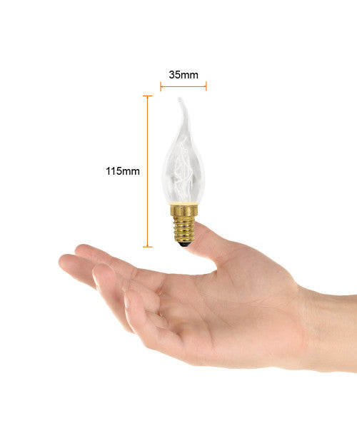 FOCO INCANDESCENTE TECNOLITE TIPO VELA ATENUABLE 25W LUZ SUAVE CÁLIDA BASE E12 ***TECNOLITE HAE***