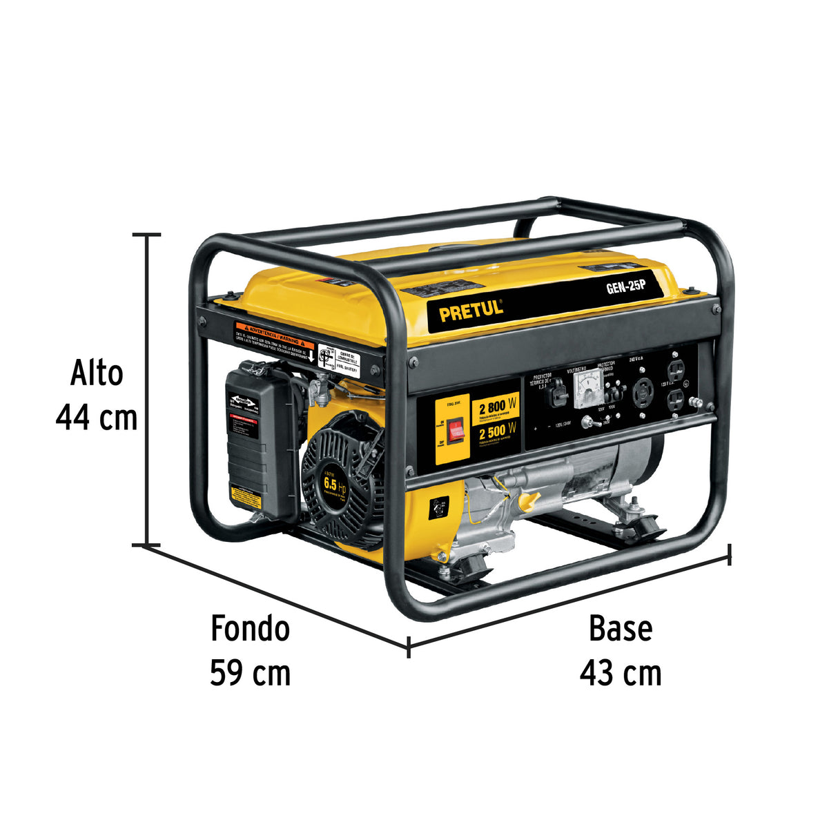 GENERADOR ELECTRICO A GASOLINA 2500 W PRETUL GEN-25P