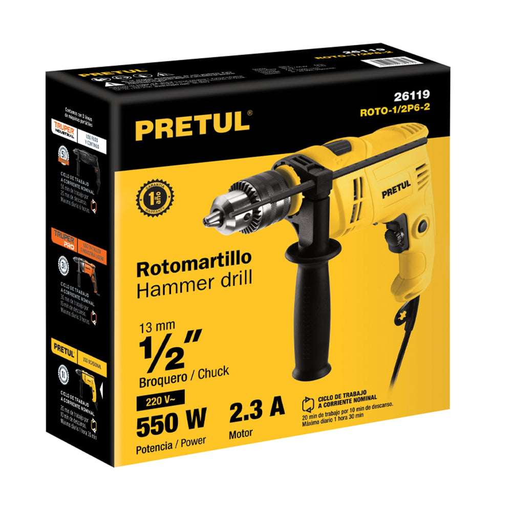 ROTOMARTILLO 1/2' 550 W PRETUL