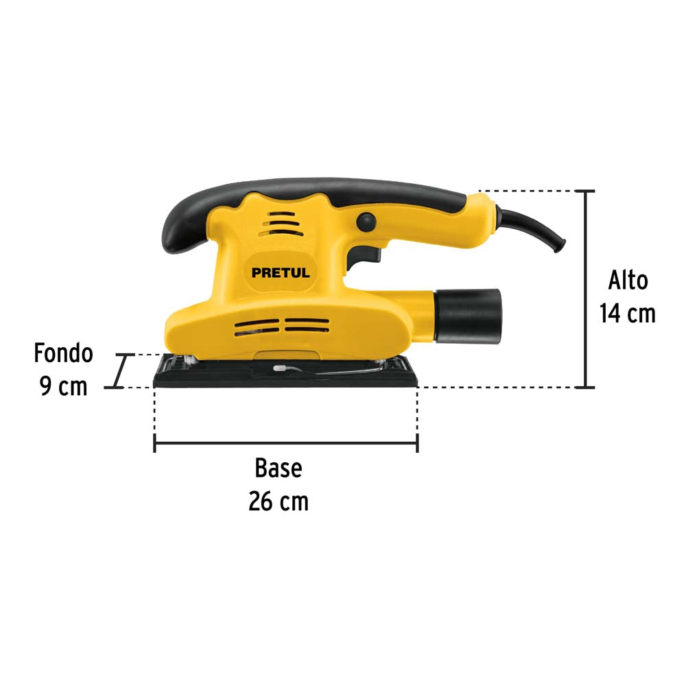 LIJADORA ORBITAL 1/3 HOJA 150 W PRETUL