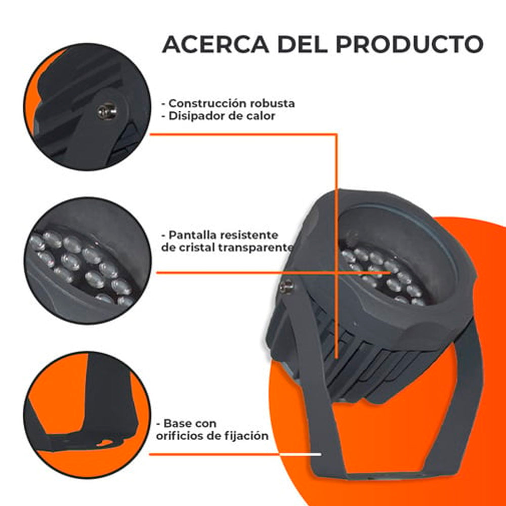 REFLECTOR LED EXTERIOR 28W LUZ DE LUNA COLOR VERDE IP66 IK08 NO ATENUABLE LED INTEGRADO TECNOLITE