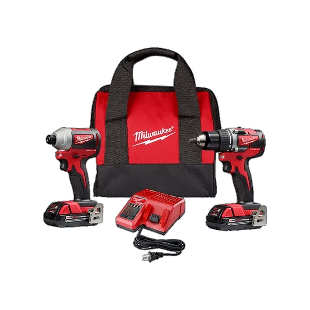 KIT HERRAMIENTAS SIN CARBONES M18: TALADRO ROTOMARTILLO 1/2" DESTORNILLADOR DE IMPACTO HEXAGONAL 1/4" 2 BATERIAS 18V. 2AMP M18 CARGADOR DE BATERIA MULTIPLE M12 Y M18 MILWAUKEE *** PASA AL 361022CT ***