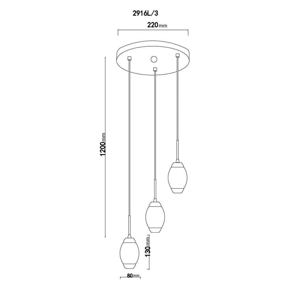 LUMINARIO COLGANTE MAYA 3X5W ACABADO CROMODO MCA  TECNO HOME *** HA. LUMI ***