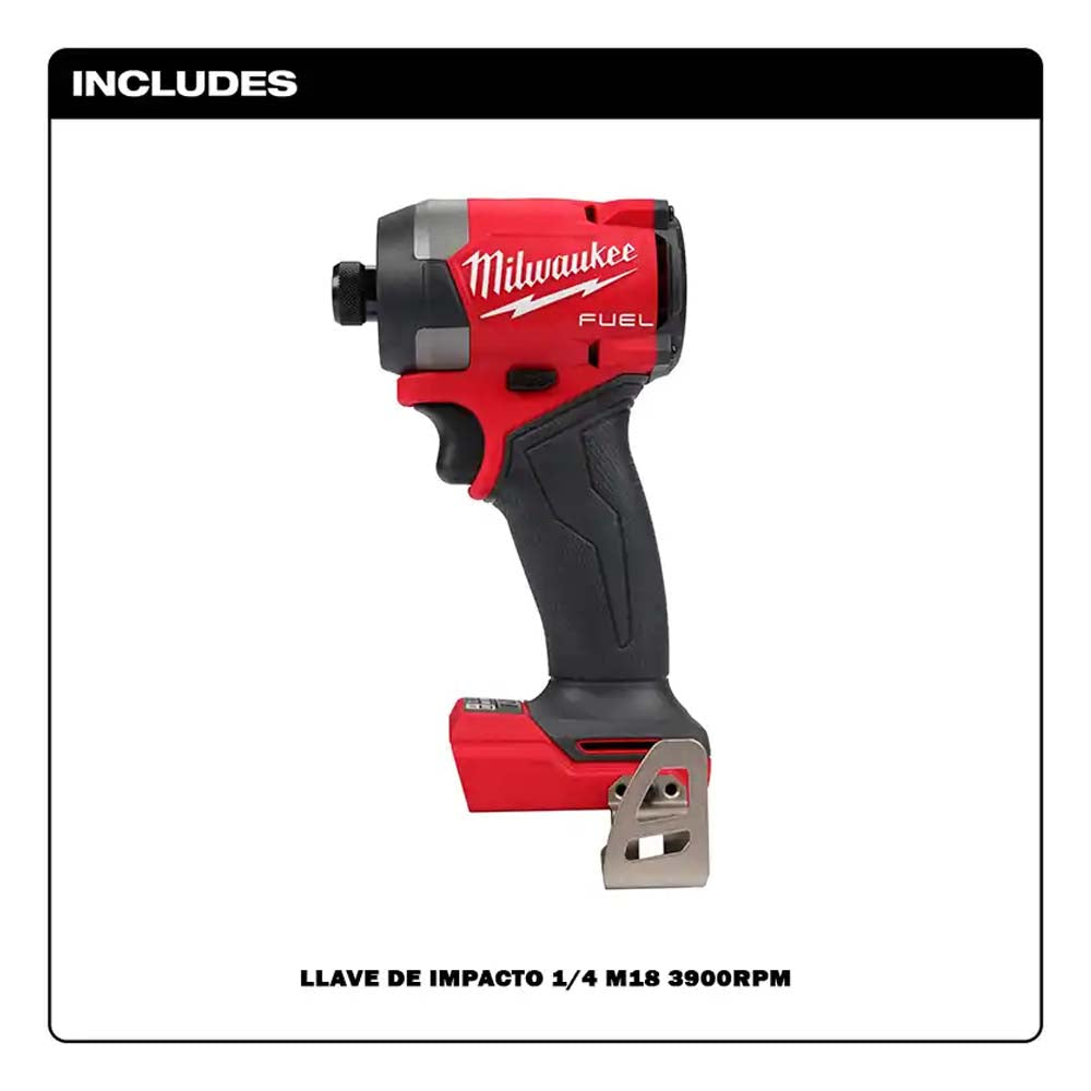 DESTONILLADOR DE IMPACTO HEXAGONAL DE 1/4" FUEL M18 (NO INCLUYE BATERIA SE RECOMIENDA 48111850) MILWAUKEE