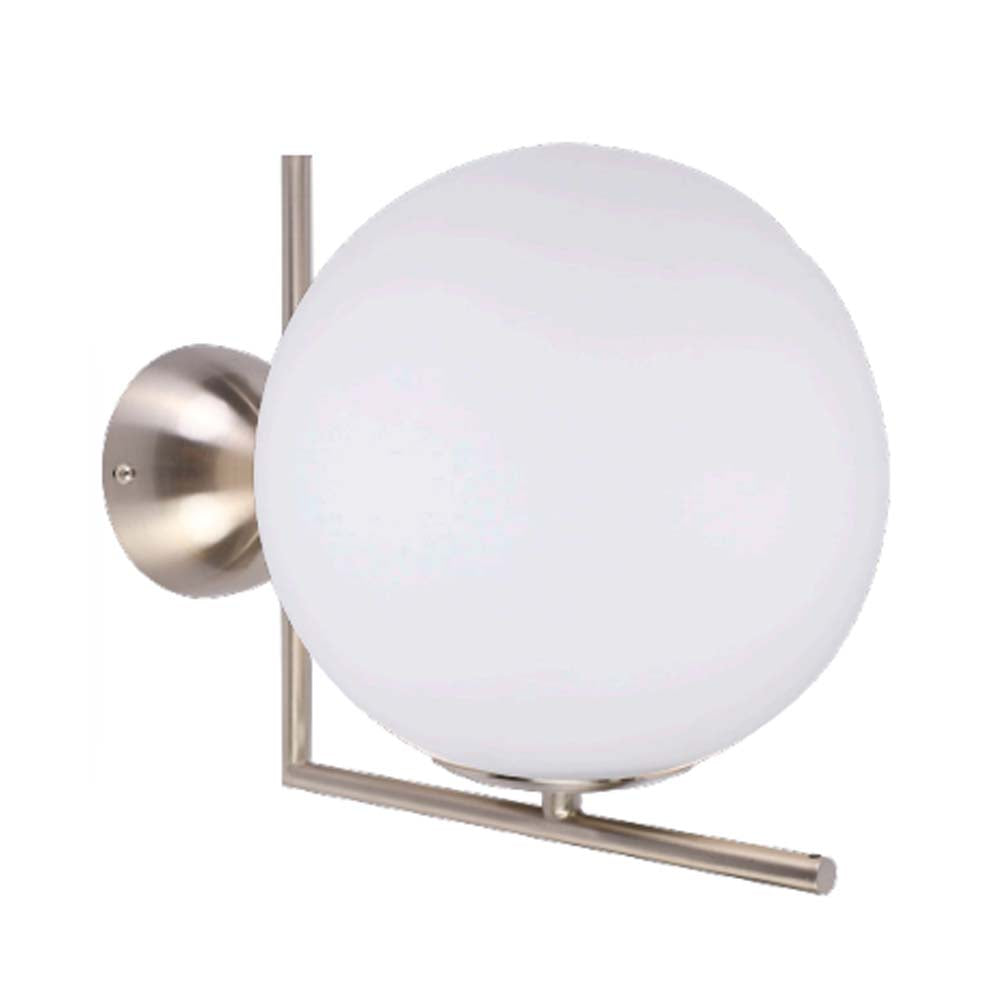 ARBOTANTE TIPO ESFERA NIKEL SATINADO /BLANCO FOCO G-9X1 *** HA. LUMI ***