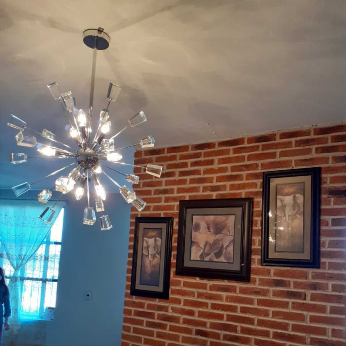 LUM COLGANTE 9 LUCES E12 CROMO CLASS *** HA. LUMI ***