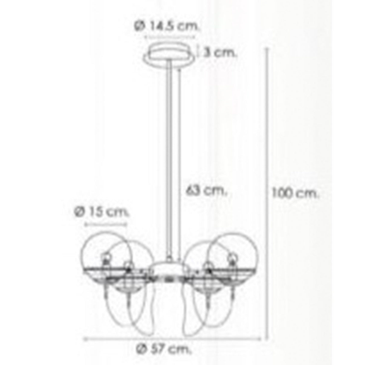 LUMINARIO COLGANTE DE 4 ESFERAS 4XE26 LATON-VIDRIO COLOR DORADO *** HAE *** *** INCLUYE FOCO ***