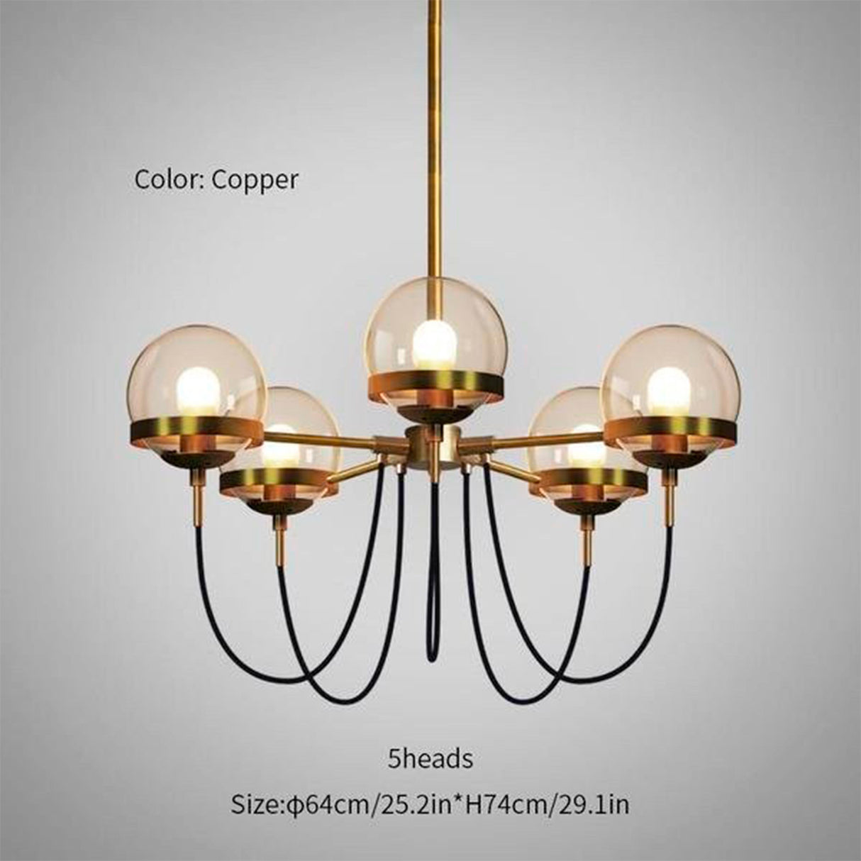 LUMINARIO COLGANTE DE 4 ESFERAS 4XE26 LATON-VIDRIO COLOR DORADO *** HAE *** *** INCLUYE FOCO ***