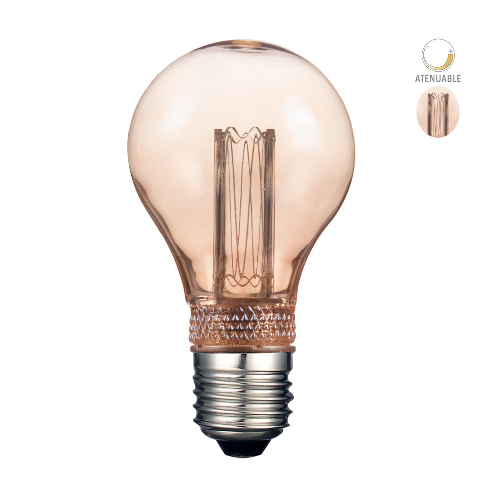 FOCO LED TECNOLITE ADHAFERA TIPO VINTAGE 2.3W LUZ SUAVE CÁLIDA BASE E27 ATENUABLE FILAMENTO VERTICAL