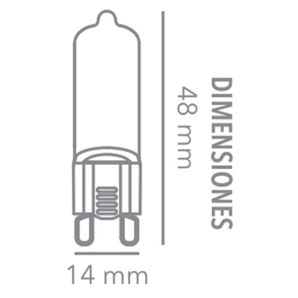FOCO LED TECNOLITE AMPOLLETA 2W LUZ SUAVE CÁLIDA BASE G9