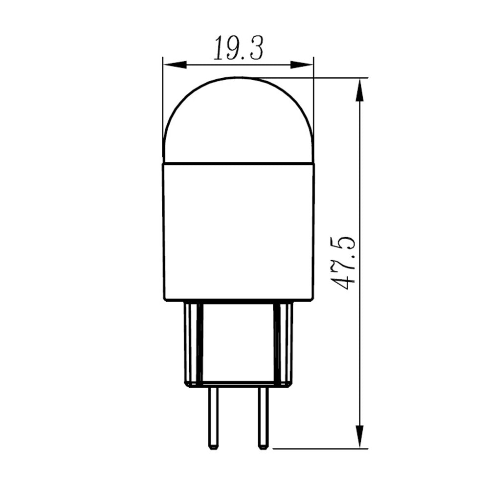 FOCO LED TECNOLITE TIPO AMPOLLETA 127V / 2W LUZ SUAVE CÁLIDA BASE GY6.35