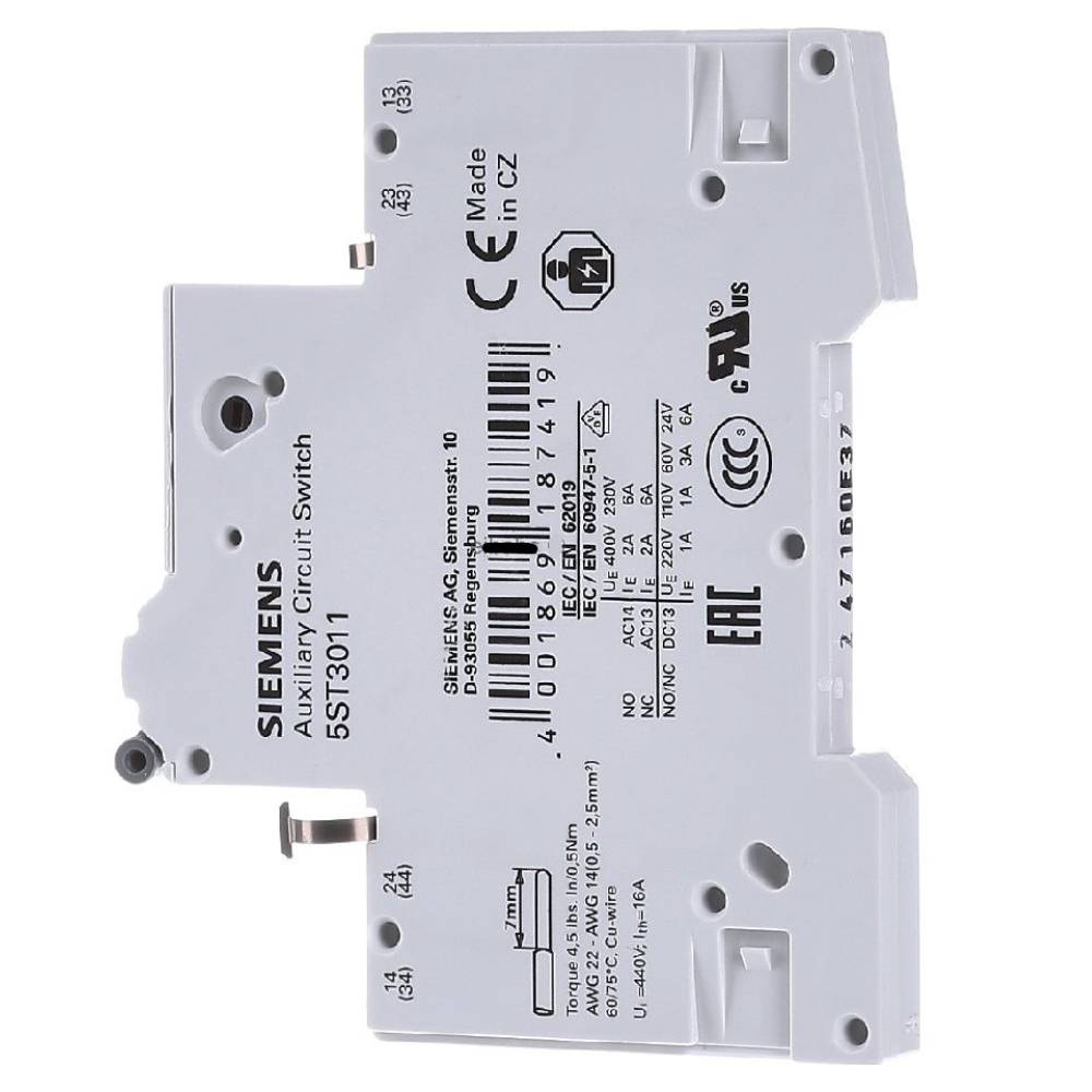 BLOCK CONT. 3TF46-68 3TY75611AA00 A7B10000020460 IZQ/DER. 1NA+1NC SIEMENS