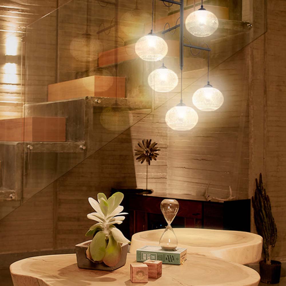 COLGANTE DE CRISTAL TECNOLITE DIADEM IV 1.5M DE ALTURA 300W CINCO BASES E27 NO INCLUYE FOCOS