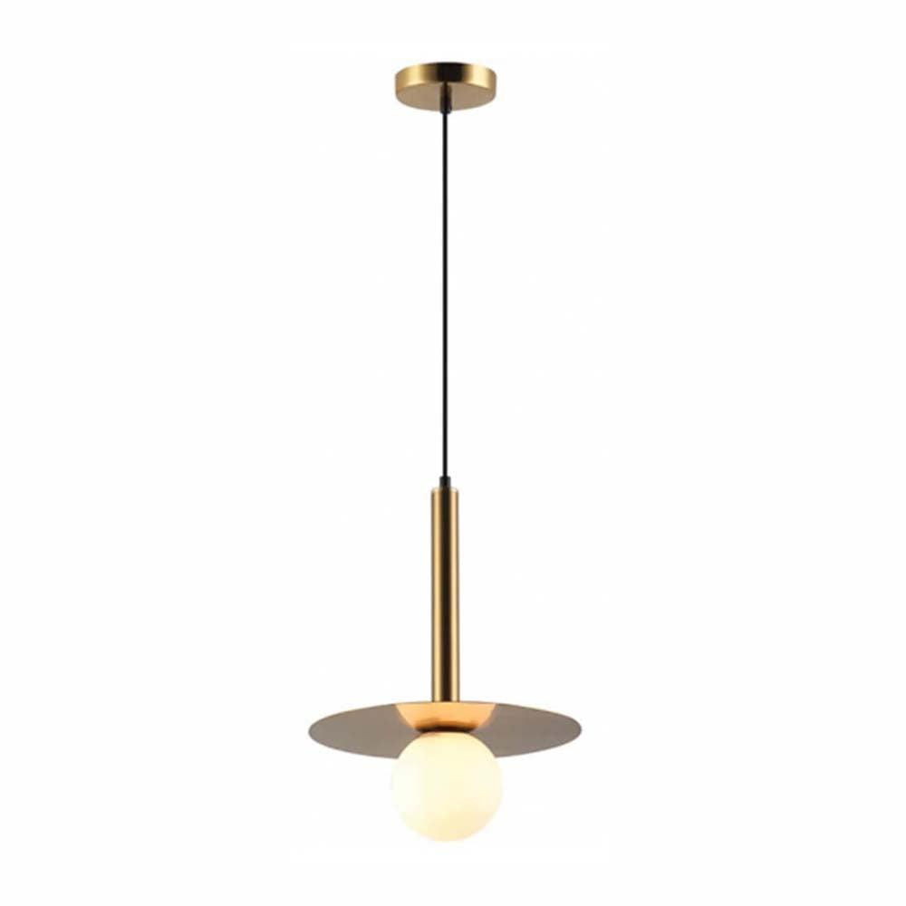 LUMINARIA COLGANTE ORO/CRISTAL OPALINO 1X60W. FIONA *** EXHIBIDO ***
