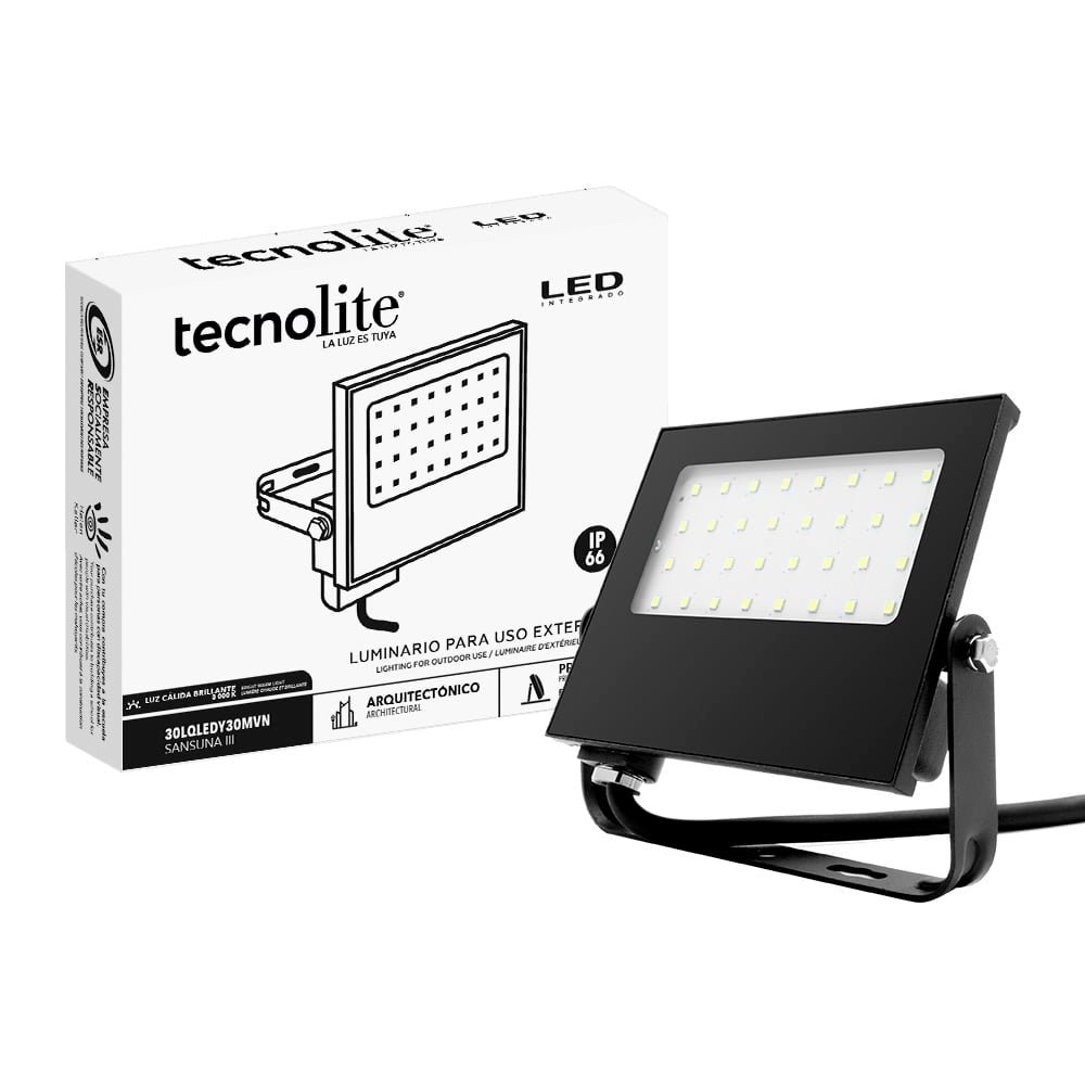 REFLECTOR EXT LED 30W 100-240V 2700LM 3000K NGR ***HAE2025***