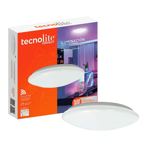 LAMPARA PLAFON LED INTELIGENTE WIFI 30W LUZ RGB + BLANCA ATENUABLE COMPATIBLE C/APP MOVIL Y ASISTENTES DE VOZ