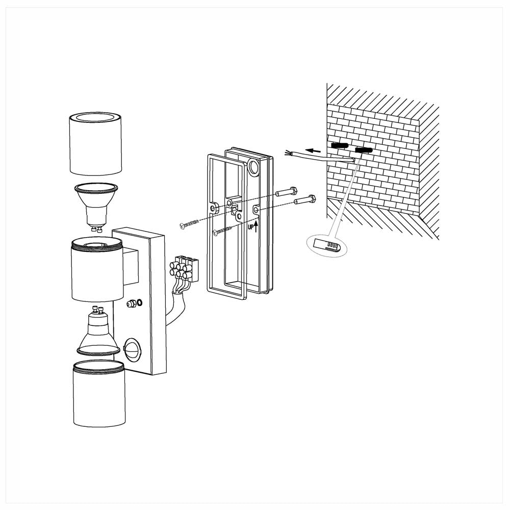ARBOTANTE RIGA 5 NEGRO GU10 2X3W (INCLUIDOS) IP44 CON SENSOR EGLO