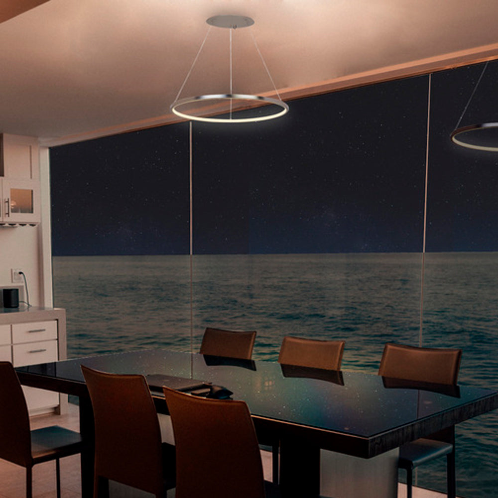 LAMPARA COLGANTE LED CIRCULAR 1 ANILLO 50 CM ? 32 W LUZ CALIDA BRILLANTE ATENUABLE LED INTEGRADO