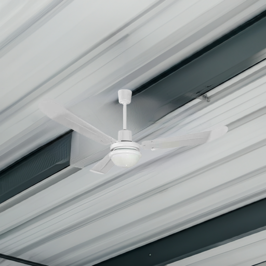 VENTILADOR DE TECHO ESTEVEZ COOLFAN TORMENTA CON LUZ TRES ASPAS BASE E26 INCLUYE CONTROL DE PARED 56"