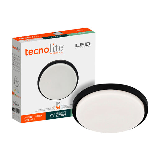 PLAFON LED SOBREP. TECHO 35W/127V. 3000K ALUM. NEGRO NENQUE III ***TECNOLITE HAE***