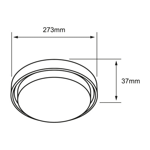 PLAFON LED SOBREP. TECHO 35W/127V. 3000K ALUM. NEGRO NENQUE III ***TECNOLITE HAE***